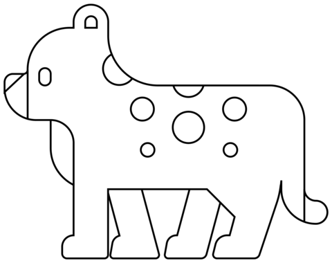 Leopard Emoji Coloring Page